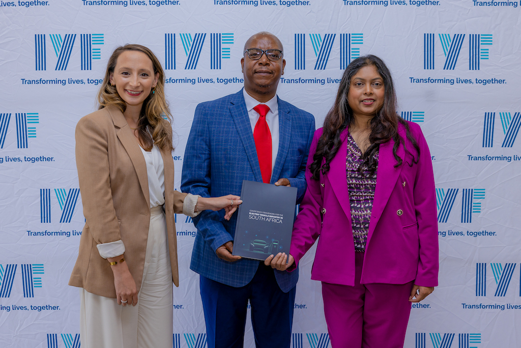 From left to right Ms. Rebecca Tron - Head of Economic Growth, Southern Africa - British High Commission Pretoria, Mr Vele - Head Curriculum portfolio for TVET colleges – DHET, Ms. Anusha Naicker – Country Director - IYF